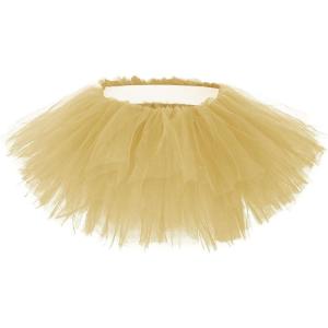 imageWomens Tutu Skirt Elastic 5 Layered Vintage Tulle Ballet Skirt Party Festival CostumeGold
