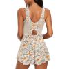 imageAmerican Trends Bathing Suit for Women Tummy Control Swim Dress One Piece Swimsuits Mesh Swimming Suit Skirt SwimwearOrange Floral Print