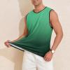imageAmerican Trends Mens Tank Tops Beach Summer Sleeveless Tee Shirts Hawaiian Muscle Graphic Tank Tops for MenGreen Gradient