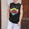 imageAmerican Trends Mens Tank Tops Beach Summer Sleeveless Tee Shirts Hawaiian Muscle Graphic Tank Tops for MenSeascape Black