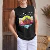 imageAmerican Trends Mens Tank Tops Beach Summer Sleeveless Tee Shirts Hawaiian Muscle Graphic Tank Tops for MenSeascape Black