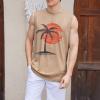 imageAmerican Trends Mens Tank Tops Beach Summer Sleeveless Tee Shirts Hawaiian Muscle Graphic Tank Tops for MenSunset Tree Beige