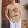 imageAmerican Trends Mens Tank Tops Beach Summer Sleeveless Tee Shirts Hawaiian Muscle Graphic Tank Tops for MenSunset Tree Beige