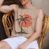 imageAmerican Trends Mens Tank Tops Beach Summer Sleeveless Tee Shirts Hawaiian Muscle Graphic Tank Tops for MenSunset Tree Beige