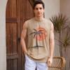 imageAmerican Trends Mens Tank Tops Beach Summer Sleeveless Tee Shirts Hawaiian Muscle Graphic Tank Tops for MenSunset Tree Beige
