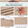 imageAmerican Trends Mens Tank Tops Beach Summer Sleeveless Tee Shirts Hawaiian Muscle Graphic Tank Tops for MenSunset Tree Beige
