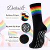 imageAmerican Trends Pilates Socks with Grips for Women Yoga ampamp Barre  Non Slip1 Pairblack Rainbow