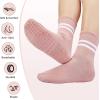 imageAmerican Trends Pilates Socks with Grips for Women Yoga ampamp Barre  Non Slip3 Pairsblack White Pink