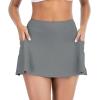 imageAmerican Trends Womens High Waisted Swimsuit Cover Up Skirt Bikini Bottoms with Side PocketGrey