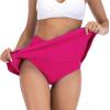 imageAmerican Trends Womens High Waisted Swimsuit Cover Up Skirt Bikini Bottoms with Side PocketRose Red