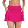 imageAmerican Trends Womens High Waisted Swimsuit Cover Up Skirt Bikini Bottoms with Side PocketRose Red