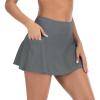 imageAmerican Trends Womens High Waisted Swimsuit Cover Up Skirt Bikini Bottoms with Side PocketGrey