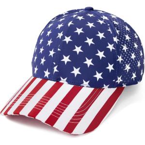 imageAmerican Trends Men Women Baseball Cap Adjustable Dad Hat Breathable Waterproof Colorful Cap HatAmerican Flag