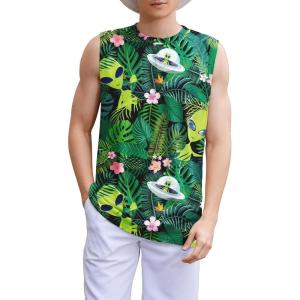 imageAmerican Trends Mens Tank Tops Beach Summer Sleeveless Tee Shirts Hawaiian Muscle Graphic Tank Tops for MenAlien