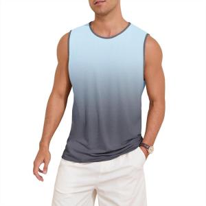 imageAmerican Trends Mens Tank Tops Beach Summer Sleeveless Tee Shirts Hawaiian Muscle Graphic Tank Tops for MenBlue Gradient