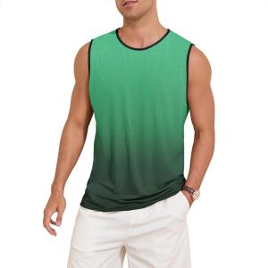 imageAmerican Trends Mens Tank Tops Beach Summer Sleeveless Tee Shirts Hawaiian Muscle Graphic Tank Tops for MenGreen Gradient