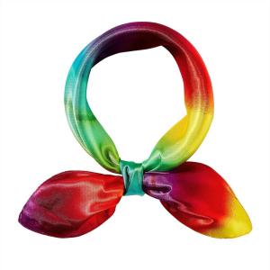 imageAmerican Trends Women Silk Feeling Scarf Satin Head Scarves Square Satin Scarf Wrap Neck Scarf Lightweight Silk Like Bandana21 Rainbow