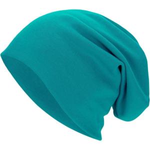 imageUnisex Slouchy Beanie Cotton Lightweight Beanie Hat Skull Cap Night Sleep Hat HipHop HatPeacockblue
