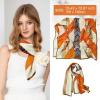 imageAmerican Flag Scarf for Women Patriotic Flag Scarf Silk Feeling Scarves Square Stain Scarf Wrap Neck ScarfOrange White Horse