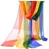 imageAmerican Flag Scarf for Women Patriotic Flag Scarf Silk Feeling Scarves Square Stain Scarf Wrap Neck ScarfRainbow