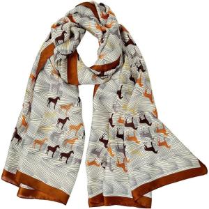 imageAmerican Flag Scarf for Women Patriotic Flag Scarf Silk Feeling Scarves Square Stain Scarf Wrap Neck ScarfHorse Orange