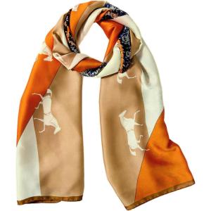 imageAmerican Flag Scarf for Women Patriotic Flag Scarf Silk Feeling Scarves Square Stain Scarf Wrap Neck ScarfOrange White Horse