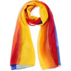 imageAmerican Flag Scarf for Women Patriotic Flag Scarf Silk Feeling Scarves Square Stain Scarf Wrap Neck ScarfRainbow