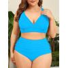 imageAmerican Trends Womens Plus Size Bikini Two Piece Swimsuits Tummy Control Bathing Suits High Waisted Bikini SwimwearBlue