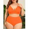 imageAmerican Trends Womens Plus Size Bikini Two Piece Swimsuits Tummy Control Bathing Suits High Waisted Bikini SwimwearOrange