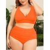 imageAmerican Trends Womens Plus Size Bikini Two Piece Swimsuits Tummy Control Bathing Suits High Waisted Bikini SwimwearOrange