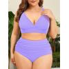 imageAmerican Trends Womens Plus Size Bikini Two Piece Swimsuits Tummy Control Bathing Suits High Waisted Bikini SwimwearPurple