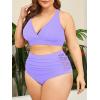 imageAmerican Trends Womens Plus Size Bikini Two Piece Swimsuits Tummy Control Bathing Suits High Waisted Bikini SwimwearPurple