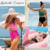 imageAmerican Trends One Piece Swimsuit Women Tummy Control Bathing Suit Swim Suits for Women 2025 Cutout Tie Knot SwimwearBlack