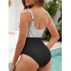 imageAmerican Trends One Piece Swimsuit Women Tummy Control Bathing Suit Swim Suits for Women 2025 Cutout Tie Knot SwimwearBlack White