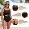 imageAmerican Trends One Piece Swimsuit Women Tummy Control Bathing Suit Swim Suits for Women 2025 Cutout Tie Knot SwimwearPink