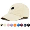 imageWomens Baseball Caps Unisex Cute Baseball Hats Trendy Adjustable Ball Hats for Workout Golf RunningBeige With Black Heart