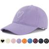 imageWomens Baseball Caps Unisex Cute Baseball Hats Trendy Adjustable Ball Hats for Workout Golf RunningLight Purple With White Heart