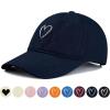 imageWomens Baseball Caps Unisex Cute Baseball Hats Trendy Adjustable Ball Hats for Workout Golf RunningNavy With White Heart