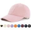 imageWomens Baseball Caps Unisex Cute Baseball Hats Trendy Adjustable Ball Hats for Workout Golf RunningPink With White Heart