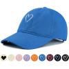 imageWomens Baseball Caps Unisex Cute Baseball Hats Trendy Adjustable Ball Hats for Workout Golf RunningRoyal Blue With White Heart