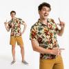 imageFunny Hawaiian Shirts for Men Short Sleeve Fun Beach Shirts Mens Casual Button Down Summer Vacation WearBigfoot Flamingo Swim Ring