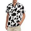 imageHawaiian Shirt for Men Button Down Short Sleeve Casual Beach Shirt Summer Wear Stylish Tropical Print ShirtsCow Print