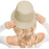 imageUnisex Athletic Bucket Hat Solid Colors Sun Hat with UV Protection for Outdoor Sports Packable Summer HatsLatte