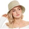 imageUnisex Athletic Bucket Hat Solid Colors Sun Hat with UV Protection for Outdoor Sports Packable Summer HatsLatte