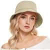 imageUnisex Athletic Bucket Hat Solid Colors Sun Hat with UV Protection for Outdoor Sports Packable Summer HatsLatte