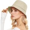 imageUnisex Athletic Bucket Hat Solid Colors Sun Hat with UV Protection for Outdoor Sports Packable Summer HatsLatte