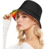 imageUnisex Athletic Bucket Hat Solid Colors Sun Hat with UV Protection for Outdoor Sports Packable Summer HatsRainbow2