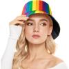 imageUnisex Athletic Bucket Hat Solid Colors Sun Hat with UV Protection for Outdoor Sports Packable Summer HatsRainbow2