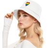 imageUnisex Athletic Bucket Hat Solid Colors Sun Hat with UV Protection for Outdoor Sports Packable Summer HatsWhiterainbow