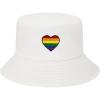 imageUnisex Athletic Bucket Hat Solid Colors Sun Hat with UV Protection for Outdoor Sports Packable Summer HatsWhiterainbow